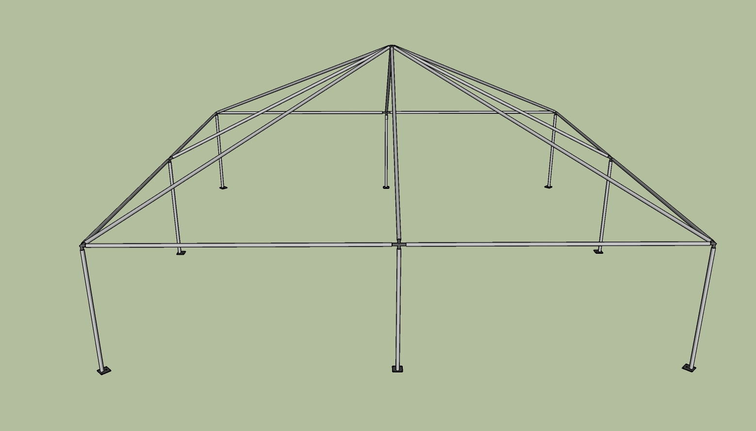 30x30 frame tent side view